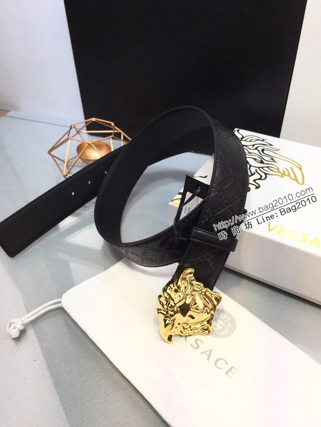 VERSVE男士皮帶 範思哲希臘回紋壓花腰帶  jjp1947